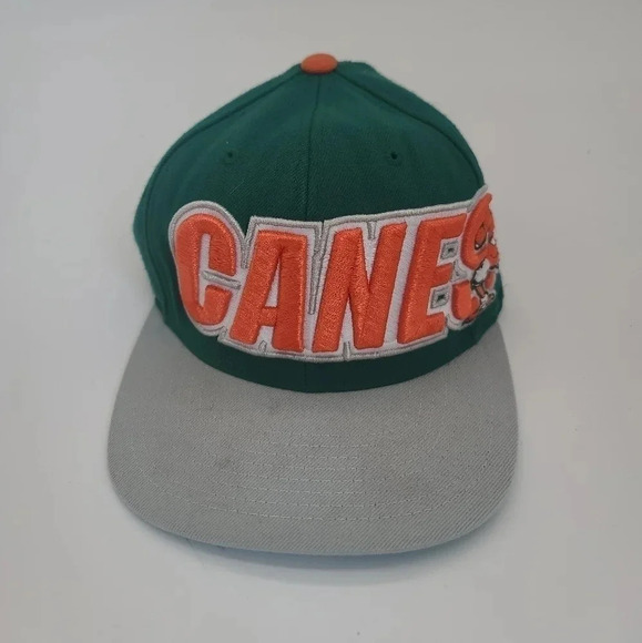 Miami 'Canes Collegiate LOGO 7 Hat Snapback Licensed Product   Vintage - Picture 1 of 5